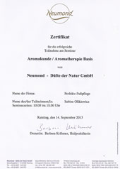 Zertifikat Aromakunde - Aromatherapie Basis