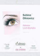 Zertifikat Adessa Lash Stylistin