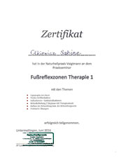 Zertifikat Fureflexzonen Therapie 1