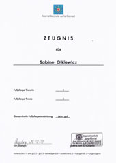 Zeugnis Fusspflege